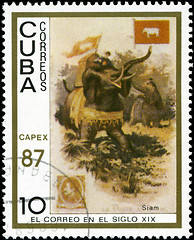 Image showing CUBA - CIRCA 1987: A stamp printed in the Cuba, shows traditiona