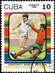 Image showing CUBA - CIRCA 1985: Stamp, printed in Cuba showing world champion