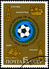 Image showing USSR - CIRCA 1984: A stamp printed in USSR (Russia) shows Soccer