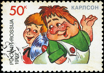 Image showing RUSSIA - CIRCA 1992: A stamp printed in Russia shows  Kid and Ca