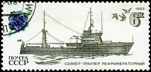 Image showing USSR - CIRCA 1983: A stamp printed in USSR, shows Refrigerated t