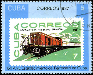 Image showing CUBA - CIRCA 1987: A Stamp printed in the Cuba shows antique loc