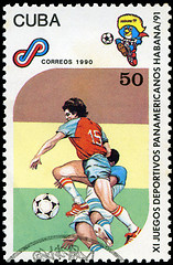 Image showing CUBA - CIRCA 1990: A post stamp printed CUBA, 1991 Pan American 