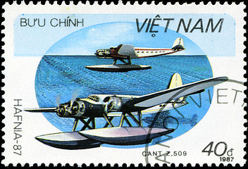 Image showing VIETNAV - CIRCA 1987: A stam printed in Vietnam shows amphibian 