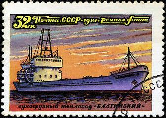 Image showing USSR - CIRCA 1981: A stamp printed in USSR (Russia) shows a ship
