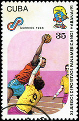 Image showing CUBA - CIRCA 1990: A post stamp printed CUBA, 1991 Pan American 