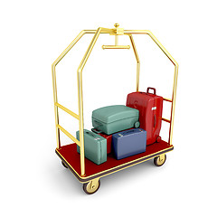 Image showing Hotel luggage cart