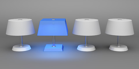 Image showing Unique blue lamp