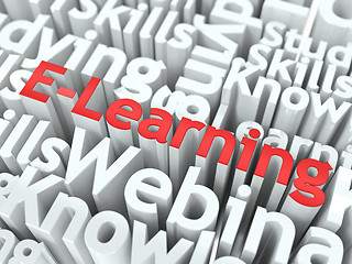 Image showing E-Learning. The Wordcloud Education Concept.