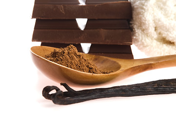 Image showing spa chocolate aromatherapy items