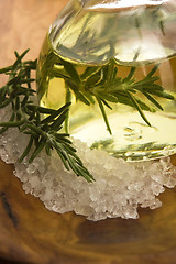 Image showing Essential Oil with rosemary and sea salt