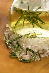 Image showing Essential Oil with rosemary and sea salt