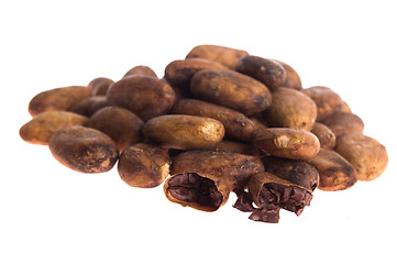 Image showing Cacao beans isolated on white background