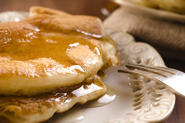 Image showing Pancakes with syrup