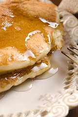 Image showing Pancakes with syrup