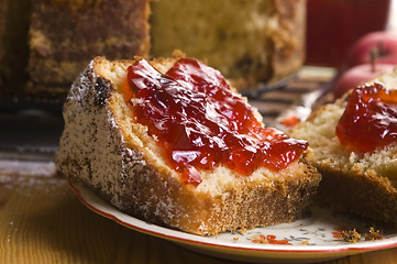 Image showing Traditional Polish Cake with apple marmelade