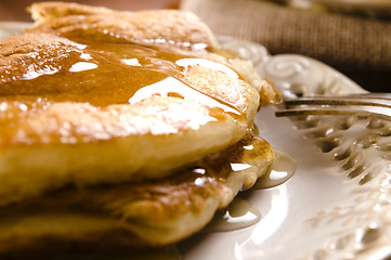 Image showing Pancakes with syrup