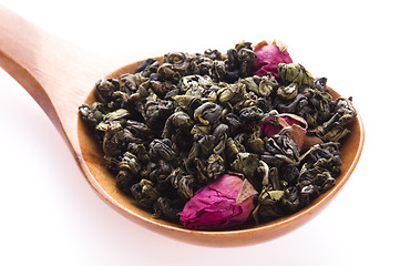 Image showing Green tea whit rose