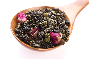 Image showing Green tea whit rose