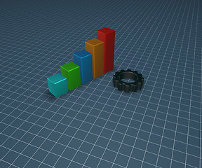 Image showing business graph and cogwheel