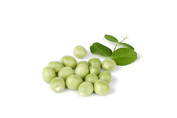 Image showing pea with green leaf