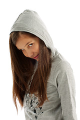 Image showing Girl in Hooded Sweatshirt