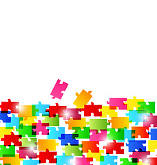 Image showing Abstract background made from colorful puzzle pieces