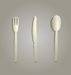 Image showing Illustration of silverware cut from paper