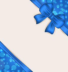 Image showing Cute blue wrapping with ribbon bow 