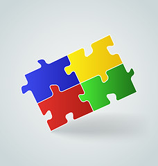 Image showing four colorful puzzle pieces