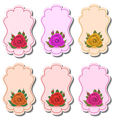 Image showing Collection beautiful labels with roses