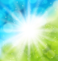 Image showing Cute nature background with lens flare