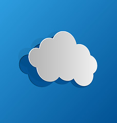 Image showing Cut out cloud, blue paper 