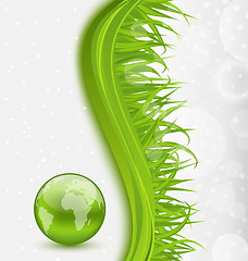 Image showing Abstract brochure with global planet and grass 