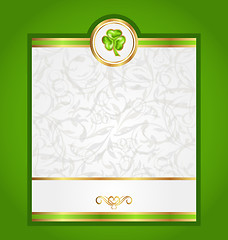 Image showing Card with trefoil for Saint Patrick day