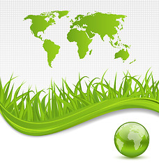 Image showing Nature brochure with global planet and grass