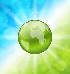 Image showing Planet earth on glowing abstract background