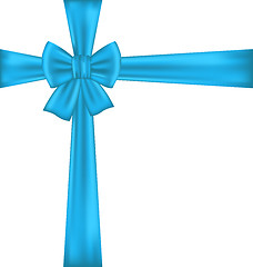 Image showing Blue bow for packing gift 