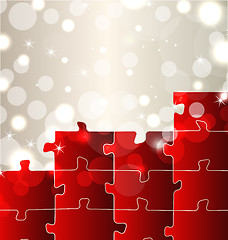 Image showing Abstract background with set puzzle pieces