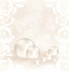 Image showing Romantic card with set pearl 