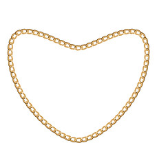 Image showing Jewelry golden chain of heart shape