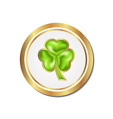 Image showing Shamrock sticker isolated for Saint Patrick day