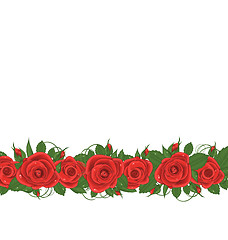 Image showing Horizontal border with red roses