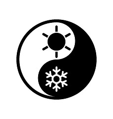 Image showing Symbol of climate balance in shape yin-yang