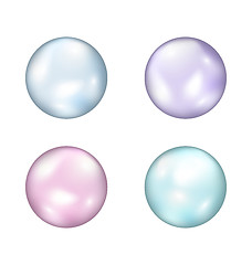 Image showing Set of colorful pearls isolated on white background