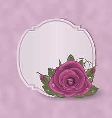 Image showing Vintage card with pink roses