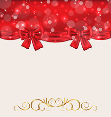 Image showing Holiday background with gift bows