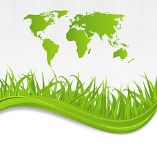 Image showing Nature background with map earth and grass 