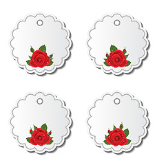 Image showing Set of beautiful cards with red roses