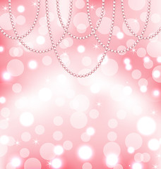 Image showing Cute pink background with pearls